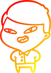 warm gradient line drawing of a happy businessman