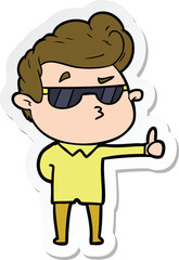 sticker of a cartoon cool guy