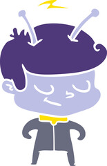 friendly flat color style cartoon spaceman