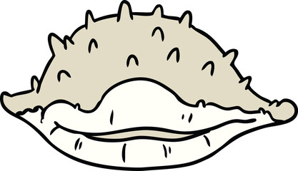 hand drawn cartoon doodle of a sea shell