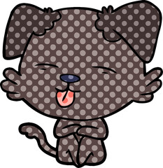 Obraz premium cartoon dog sticking out tongue
