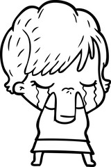 cartoon woman crying