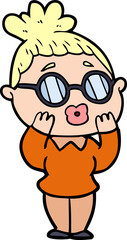 cartoon woman wearing spectacles