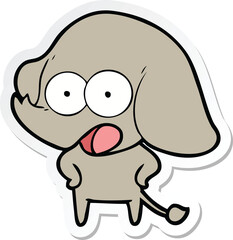 sticker of a cute cartoon elephant