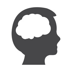 profile brain icon man illustration