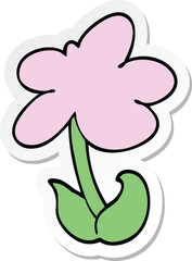 sticker of a cute cartoon flower