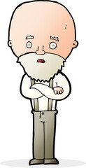 cartoon worried old man
