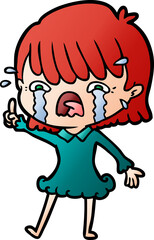 cartoon girl crying