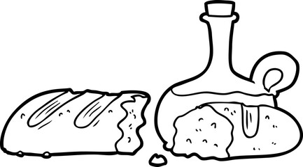 bread and oil cartoon