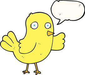 freehand drawn speech bubble cartoon bird