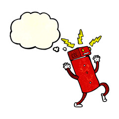 cartoon robot with thought bubble