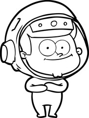 happy astronaut cartoon © lineartestpilot