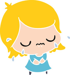 freehand drawn cartoon of cute kawaii girl