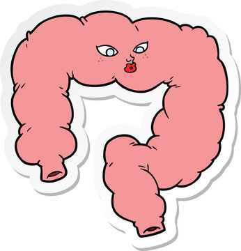 sticker of a cartoon colon