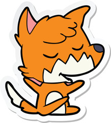 sticker of a friendly cartoon fox