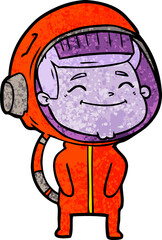 happy cartoon astronaut