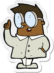 sticker of a cartoon scientist