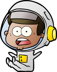 cartoon surprised astronaut