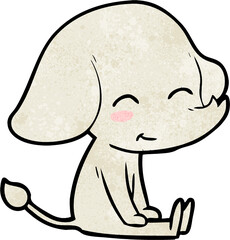 cute cartoon elephant sitting