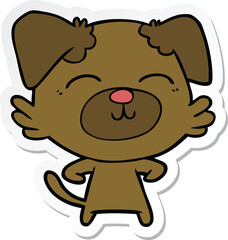sticker of a cartoon dog