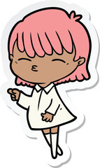 sticker of a cartoon woman