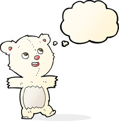 cartoon polar bear with thought bubble