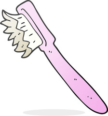 freehand drawn cartoon toothbrush