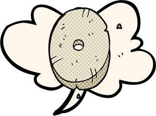 freehand drawn comic book speech bubble cartoon stone number zero