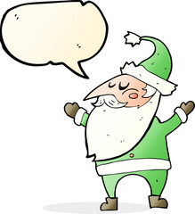 cartoon santa claus with speech bubble
