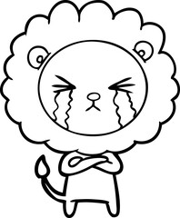 cartoon crying lion