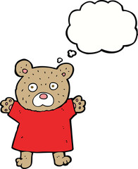 cartoon cute teddy bear with thought bubble