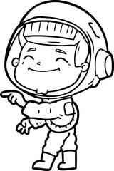 happy cartoon astronaut