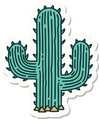 sticker of tattoo in traditional style of a cactus