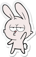 sticker of a cute cartoon rabbit