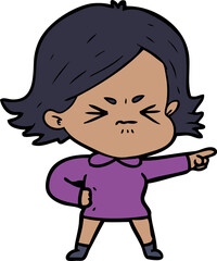 cartoon angry woman