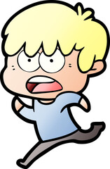 worried cartoon boy