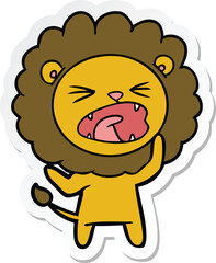 Obraz premium sticker of a cartoon angry lion
