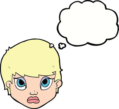 recommend clip art: cartoon sulking woman with thought bubble