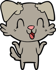 Obraz premium laughing cartoon dog shrugging shoulders