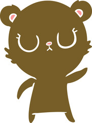 peaceful flat color style cartoon bear