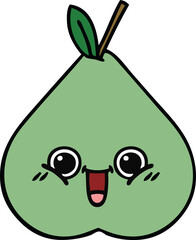 cute cartoon of a green pear