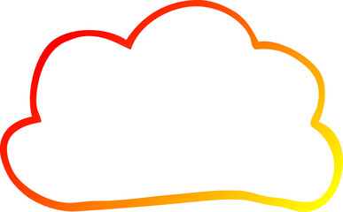 warm gradient line drawing of a cartoon weather cloud