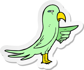 sticker of a cartoon parrot