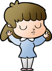 cartoon indifferent woman