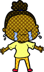 cartoon crying old lady
