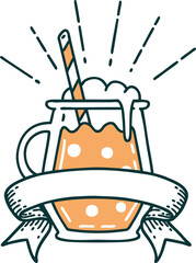 scroll banner with tattoo style ginger beer