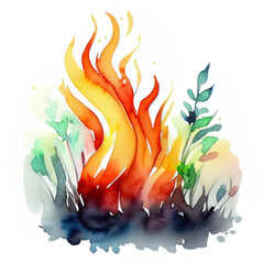 Ogień ognisko ilustracja - obrazy, fototapety, plakaty