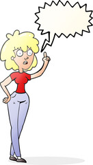 freehand drawn speech bubble cartoon woman