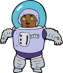 cartoon space man © lineartestpilot