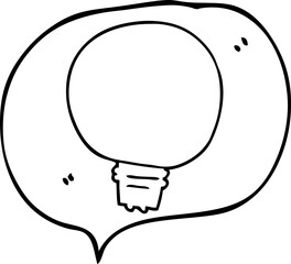 freehand drawn speech bubble cartoon light bulb